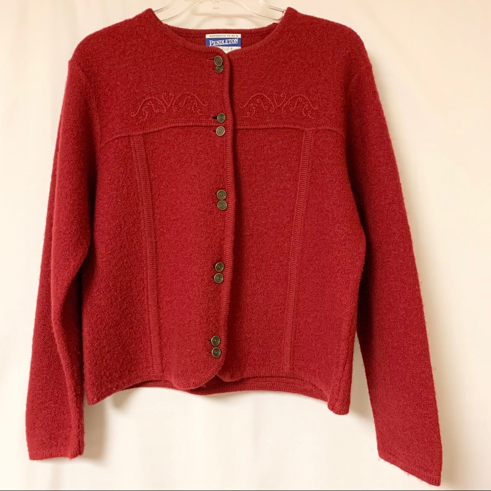 Pendleton Vintage Cardigan Red Button Up